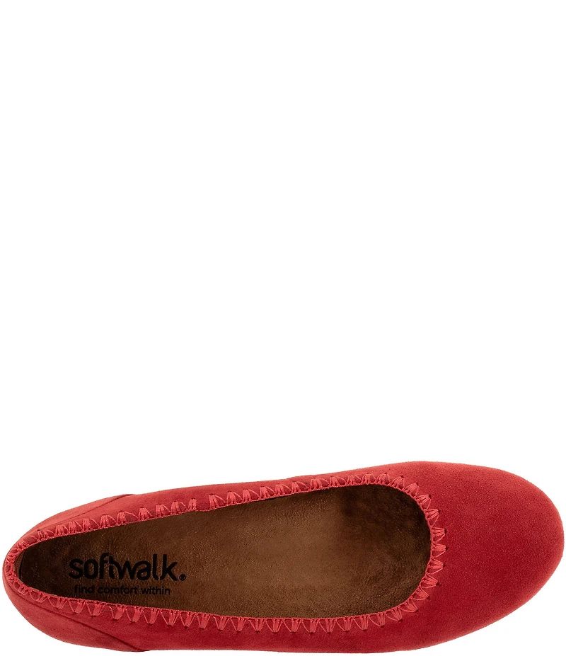 SoftWalk Sonoma Embroidery Suede Ballet Flats