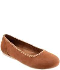 SoftWalk Sonoma Embroidery Suede Ballet Flats