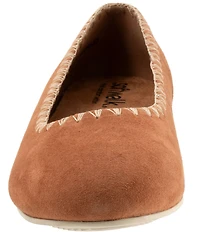 SoftWalk Sonoma Embroidery Suede Ballet Flats
