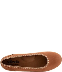 SoftWalk Sonoma Embroidery Suede Ballet Flats