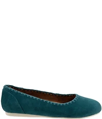 SoftWalk Sonoma Embroidery Suede Ballet Flats
