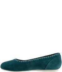 SoftWalk Sonoma Embroidery Suede Ballet Flats