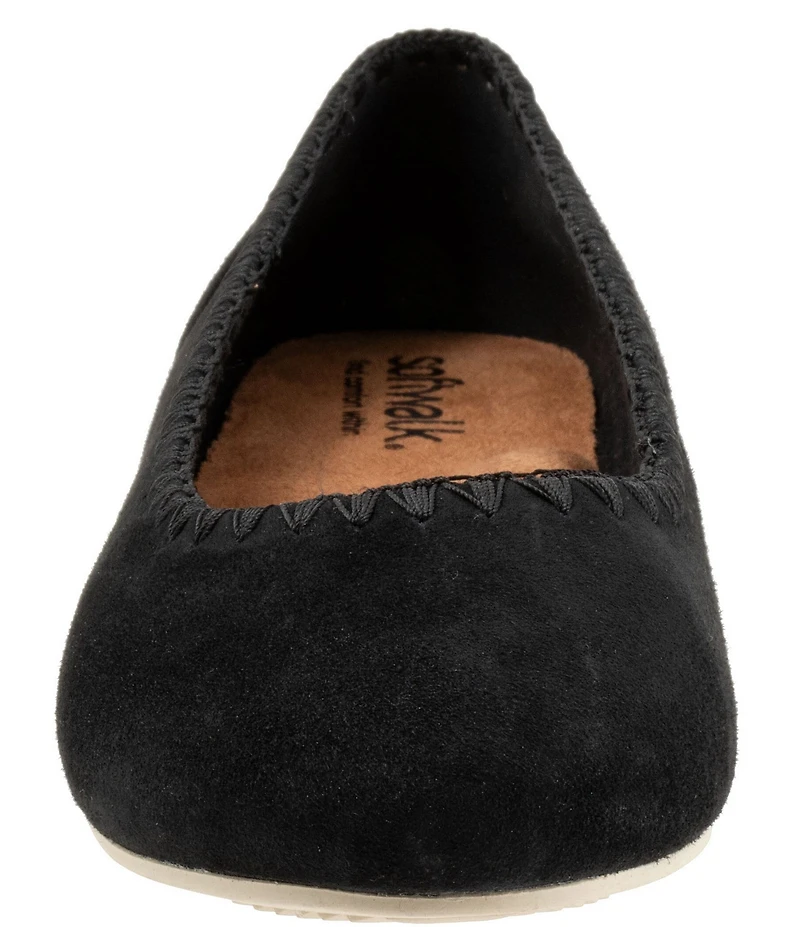 SoftWalk Sonoma Embroidery Suede Ballet Flats