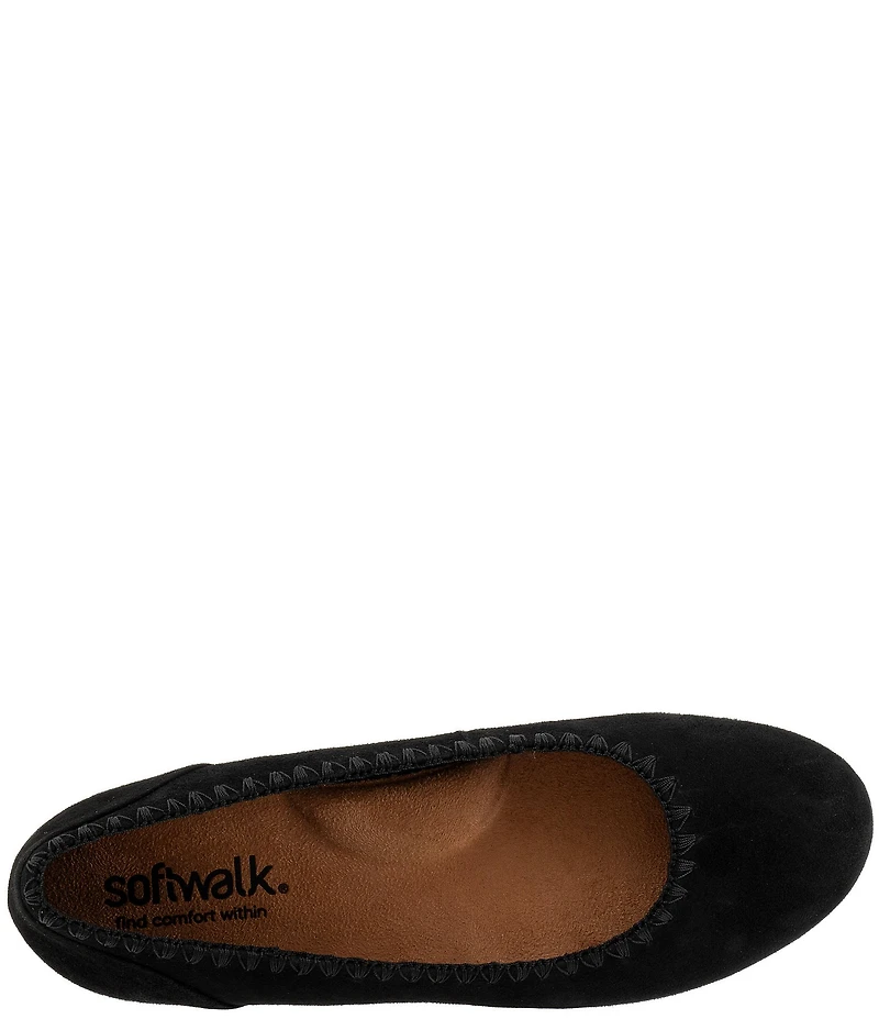 SoftWalk Sonoma Embroidery Suede Ballet Flats