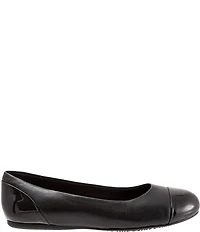 SoftWalk Sonoma Leather and Patent Cap Toe Ballerina Slip-On Flats