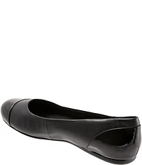 SoftWalk Sonoma Leather and Patent Cap Toe Ballerina Slip-On Flats