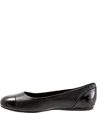 SoftWalk Sonoma Leather and Patent Cap Toe Ballerina Slip-On Flats