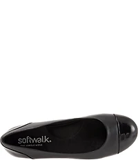 SoftWalk Sonoma Leather and Patent Cap Toe Ballerina Slip-On Flats