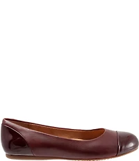 SoftWalk Sonoma Leather and Patent Cap Toe Ballerina Slip-On Flats