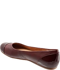 SoftWalk Sonoma Leather and Patent Cap Toe Ballerina Slip-On Flats