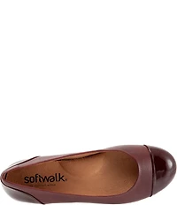 SoftWalk Sonoma Leather and Patent Cap Toe Ballerina Slip-On Flats