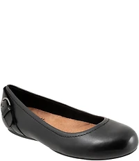 SoftWalk Sydney Leather Buckle Hardware Detail Flats