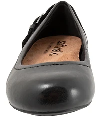 SoftWalk Sydney Leather Buckle Hardware Detail Flats