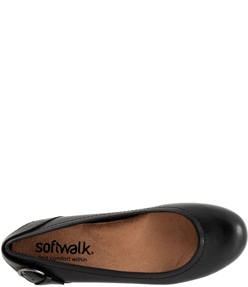 SoftWalk Sydney Leather Buckle Hardware Detail Flats