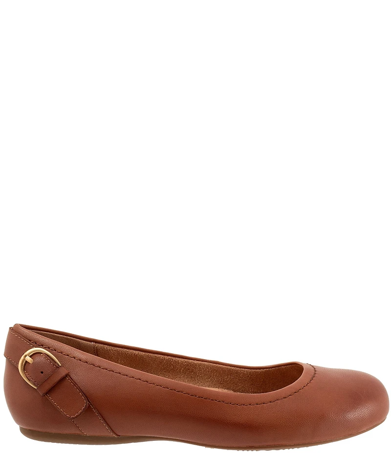 SoftWalk Sydney Leather Buckle Hardware Detail Flats