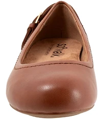 SoftWalk Sydney Leather Buckle Hardware Detail Flats
