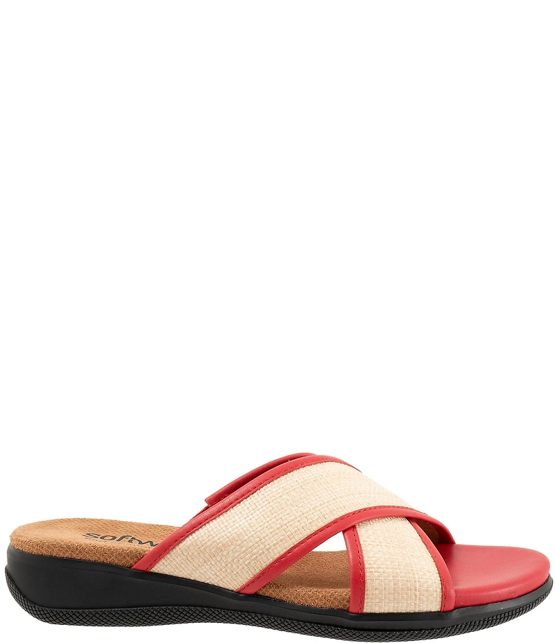 Softwalk Tillman 6.0 Raffia Cross Strap Sandals