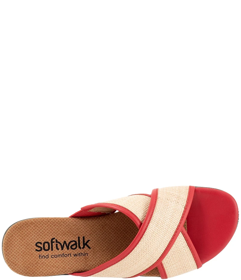 Softwalk Tillman 6.0 Raffia Cross Strap Sandals
