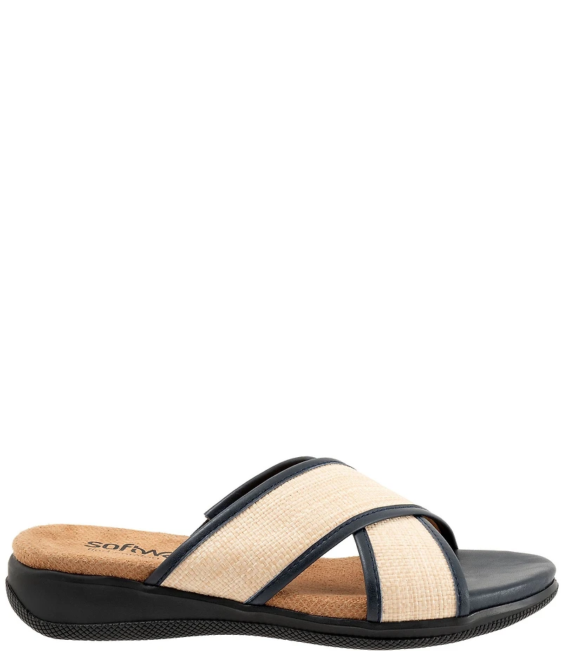Softwalk Tillman 6.0 Raffia Cross Strap Sandals