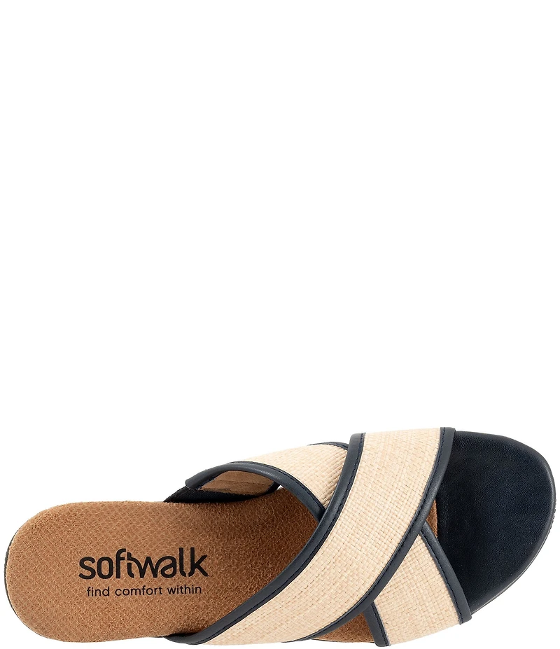 Softwalk Tillman 6.0 Raffia Cross Strap Sandals