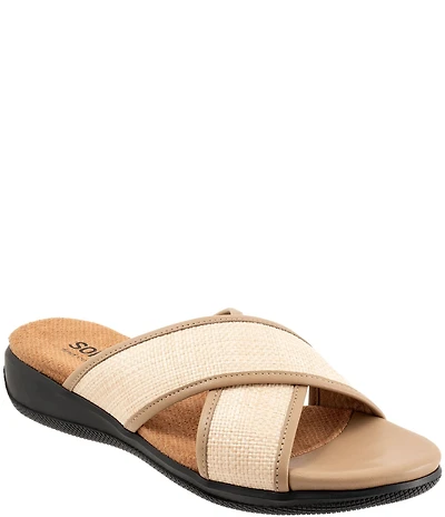 Softwalk Tillman 6.0 Raffia Cross Strap Sandals