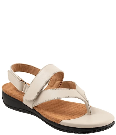 SoftWalk Tracy 2.0 Leather Adjustable Slingback Thong Sandals