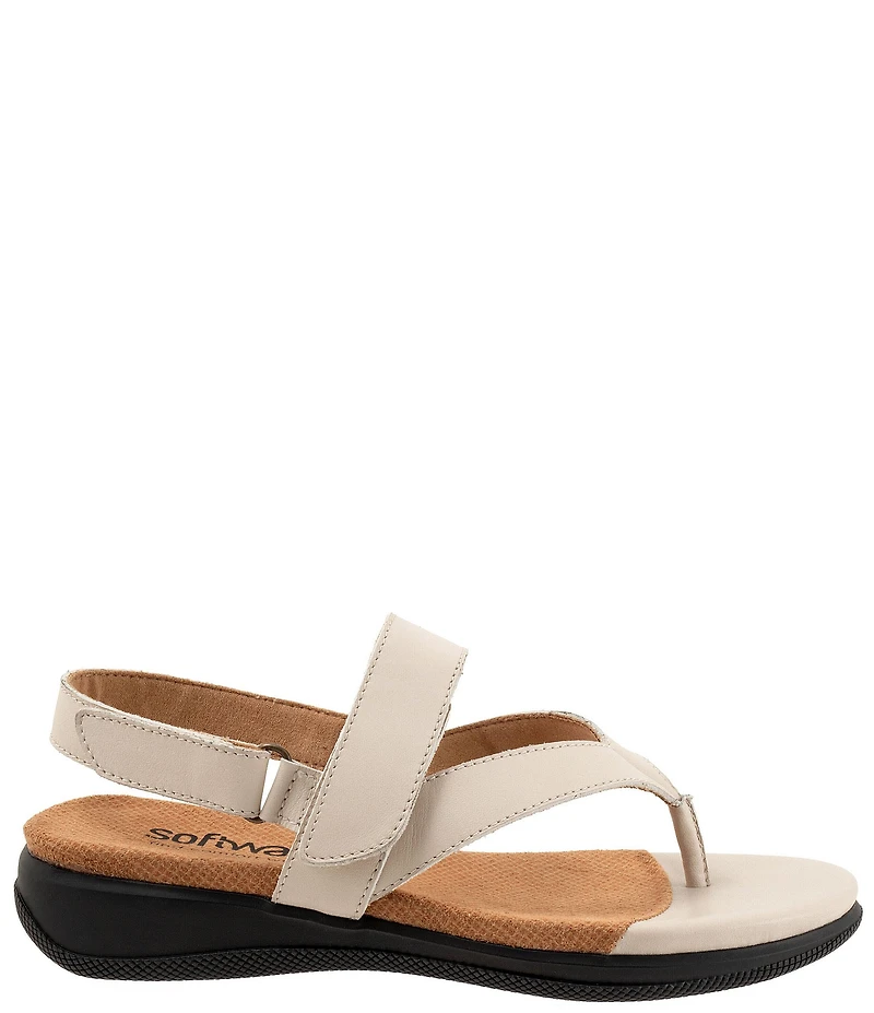 SoftWalk Tracy 2.0 Leather Adjustable Slingback Thong Sandals