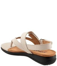 SoftWalk Tracy 2.0 Leather Adjustable Slingback Thong Sandals