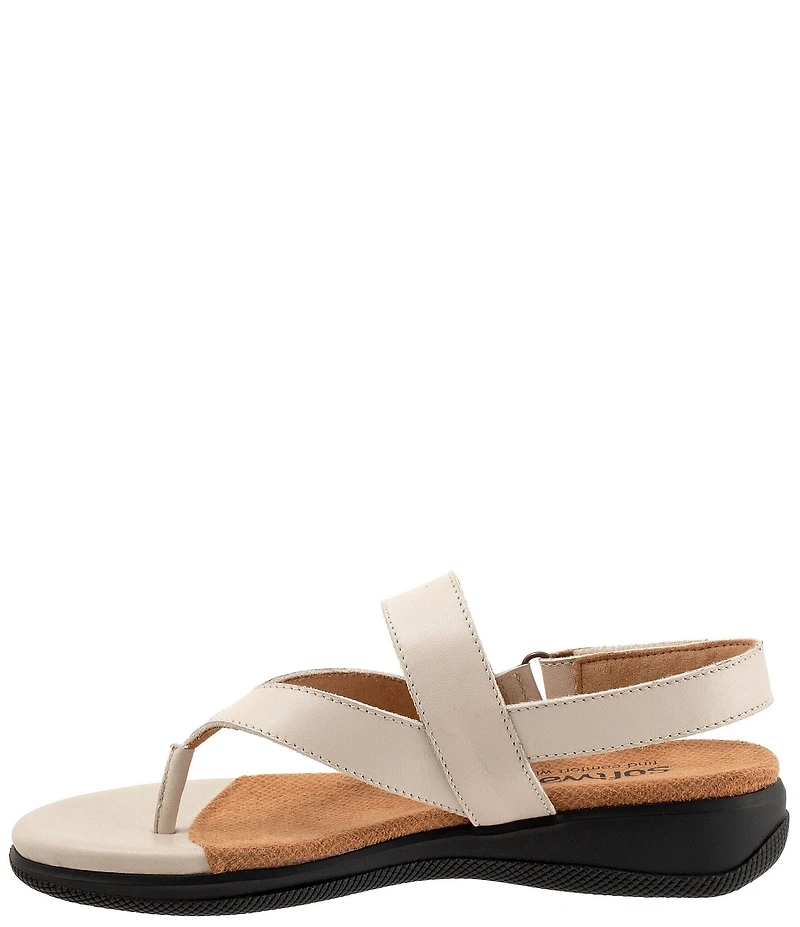 SoftWalk Tracy 2.0 Leather Adjustable Slingback Thong Sandals