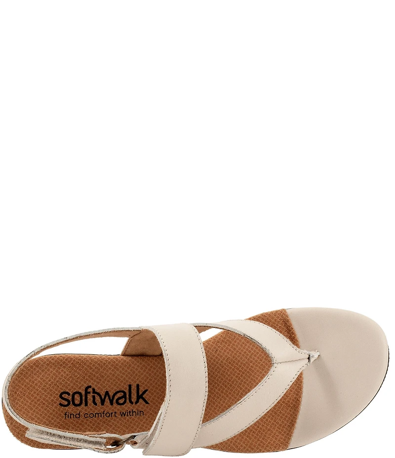 SoftWalk Tracy 2.0 Leather Adjustable Slingback Thong Sandals