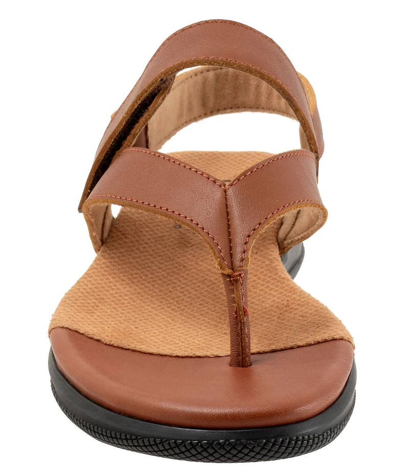 SoftWalk Tracy 2.0 Leather Adjustable Slingback Thong Sandals