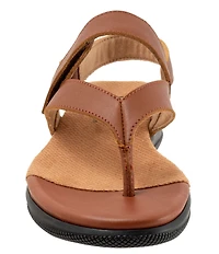 SoftWalk Tracy 2.0 Leather Adjustable Slingback Thong Sandals