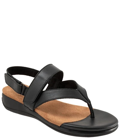 SoftWalk Tracy 2.0 Leather Adjustable Slingback Thong Sandals