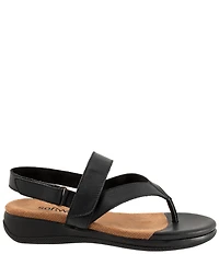 SoftWalk Tracy 2.0 Leather Adjustable Slingback Thong Sandals