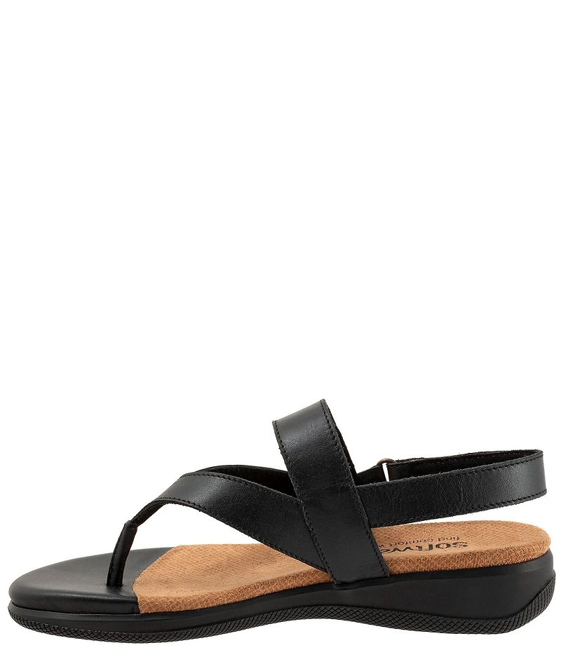 SoftWalk Tracy 2.0 Leather Adjustable Slingback Thong Sandals