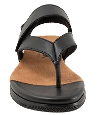 SoftWalk Tracy 2.0 Leather Adjustable Slingback Thong Sandals