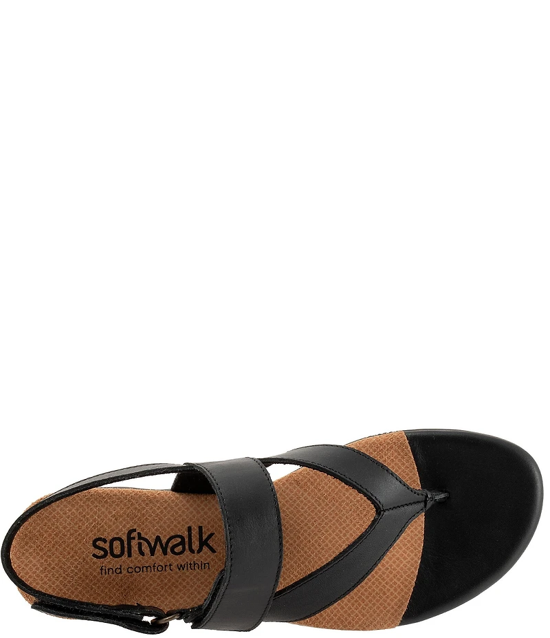 SoftWalk Tracy 2.0 Leather Adjustable Slingback Thong Sandals