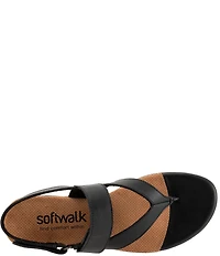 SoftWalk Tracy 2.0 Leather Adjustable Slingback Thong Sandals
