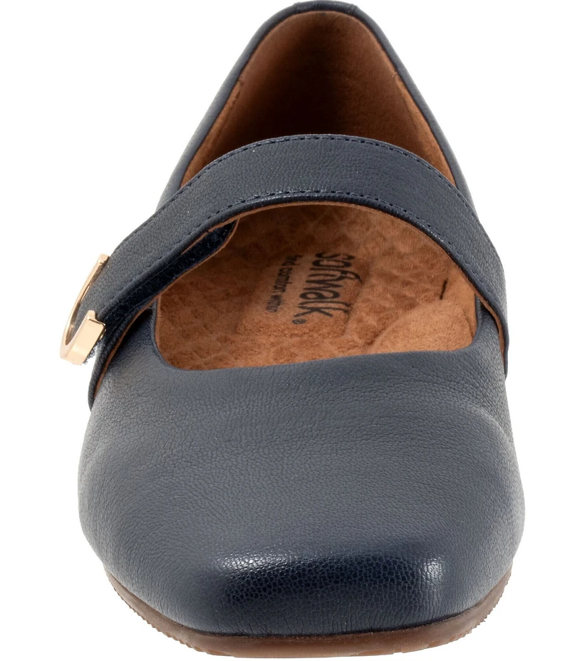 SoftWalk Valdivia Leather Mary Jane Hardware Detail Ballet Flats