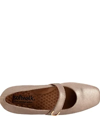 SoftWalk Valdivia Leather Mary Jane Hardware Detail Ballet Flats