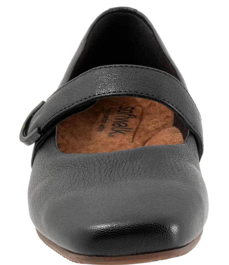 SoftWalk Valdivia Leather Mary Jane Hardware Detail Ballet Flats