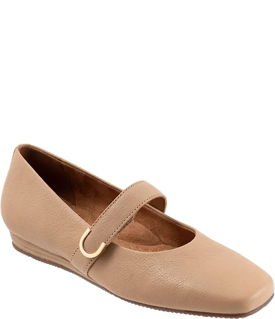 SoftWalk Valdivia Leather Mary Jane Hardware Ballet Flats
