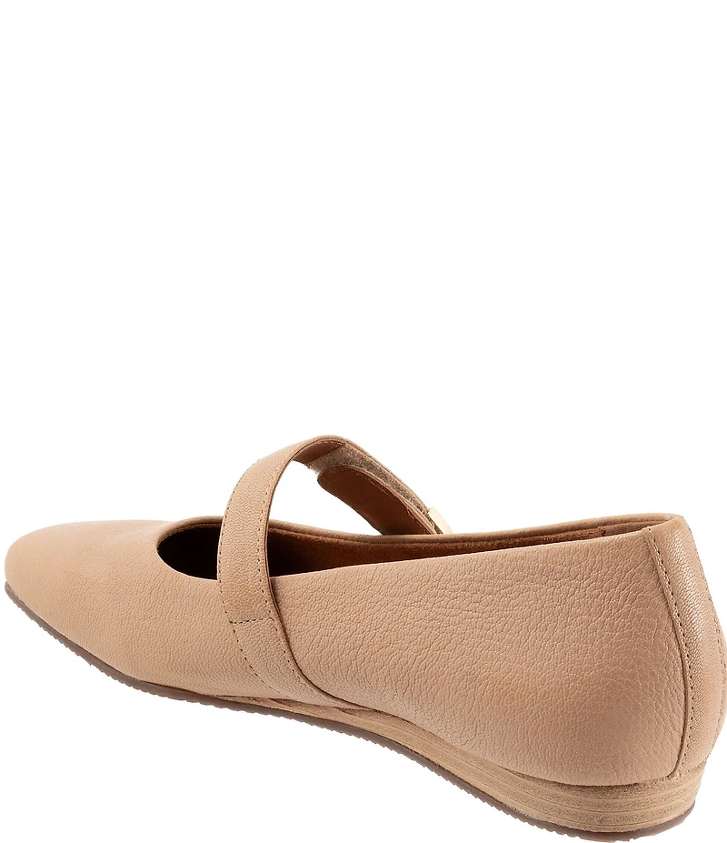 SoftWalk Valdivia Leather Mary Jane Hardware Detail Ballet Flats