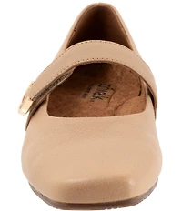 SoftWalk Valdivia Leather Mary Jane Hardware Detail Ballet Flats