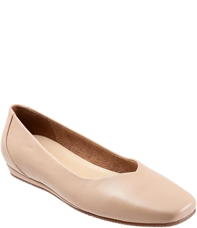 SoftWalk Vellore Leather Square Toe Flats