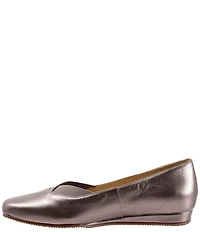 SoftWalk Viana Leather Square Toe Slip-On Flats