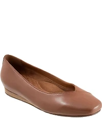 SoftWalk Vina Leather and Suede Mini Wedge Slip On Pumps