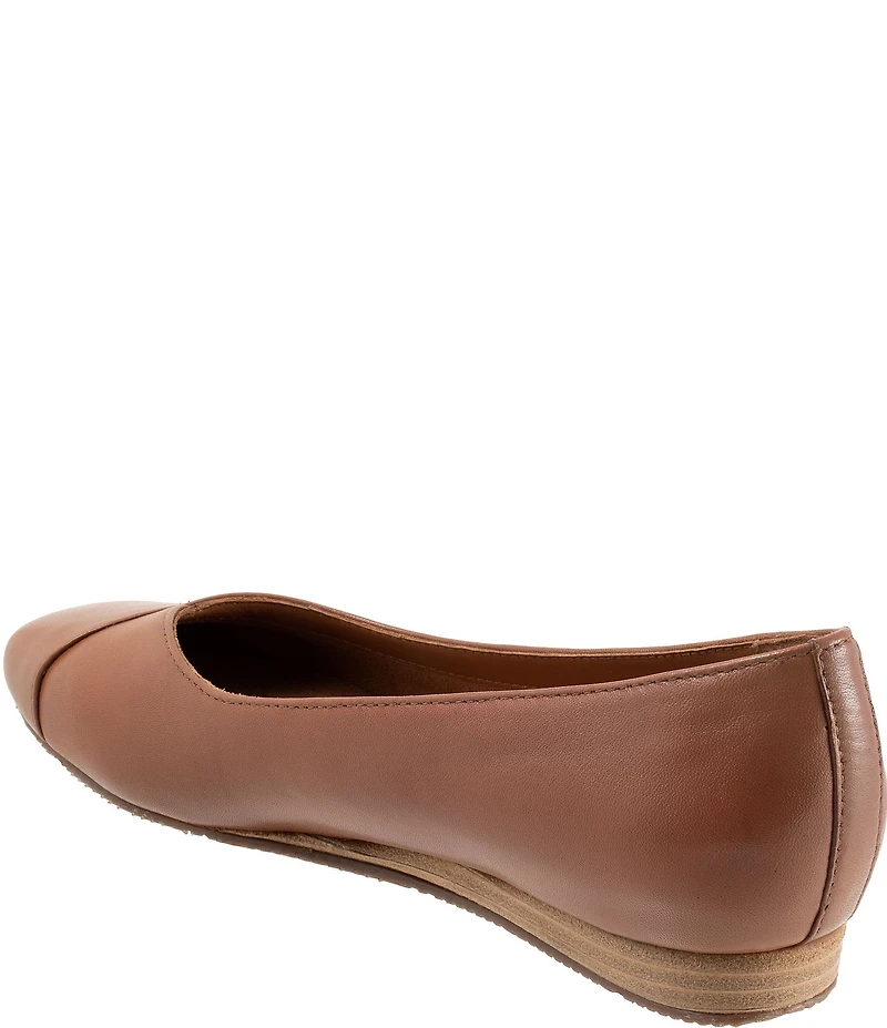 SoftWalk Vina Leather and Suede Mini Wedge Slip On Pumps