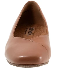 SoftWalk Vina Leather and Suede Mini Wedge Slip On Pumps