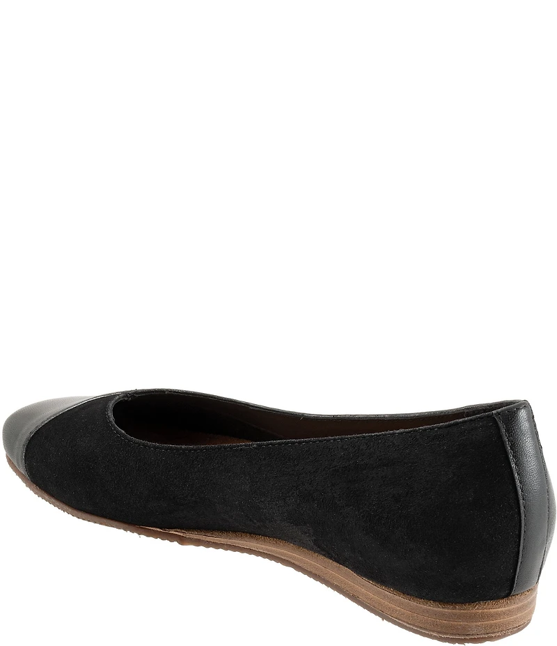 SoftWalk Vina Leather and Suede Mini Wedge Slip On Pumps